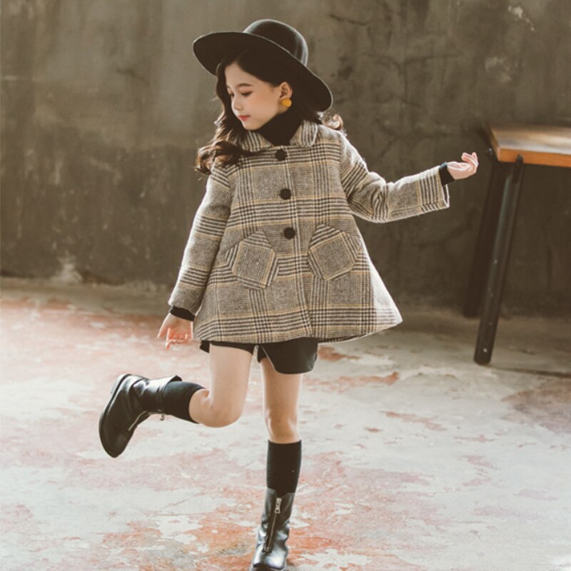 Capispalla per bambina cappotto per bambini capispalla 2022 bavero addensare caldo inverno autunno cappotto Cardigan abbigliamento formale per bambini