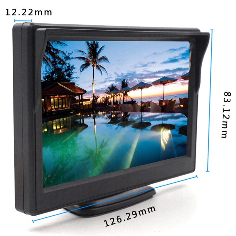 5 Inch Car Rear View Monitor Screen, universele Tft Lcd Av Backlight Auto Kleur Display Voertuig Rear View Backup Camera Beveiliging S