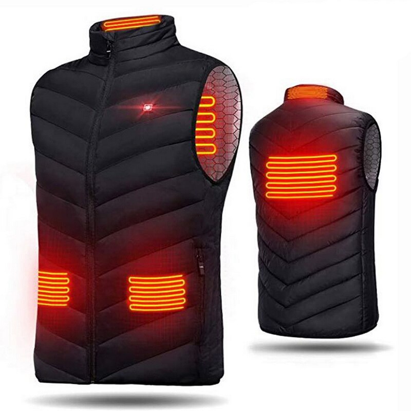 Mannen Outdoor USB Verwarming Elektrische Vest Winter Mouwloze Verwarmde Jas Koude-Proof Verwarming Kleding Security Intelligent Vesten