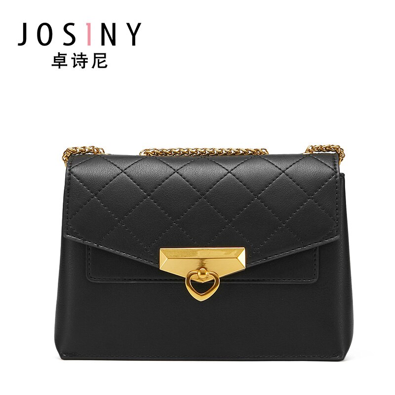 JOSINY Shoulder Corssbody Bags for Women's Female Handbag PU Leather Solid Color U-Shape Large Capacity with Magnet Hook: J Black
