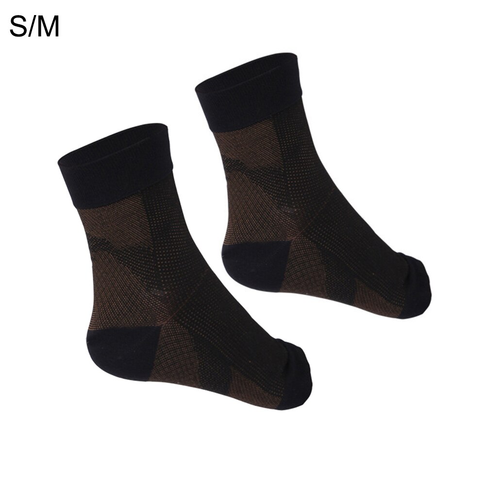 Protección para esguinces calcetines deportivos de presión de tobillo protección de tobillo de fibra de cobre calcetines protectores de tobillo mangas de compresión: Bronze / L / XL