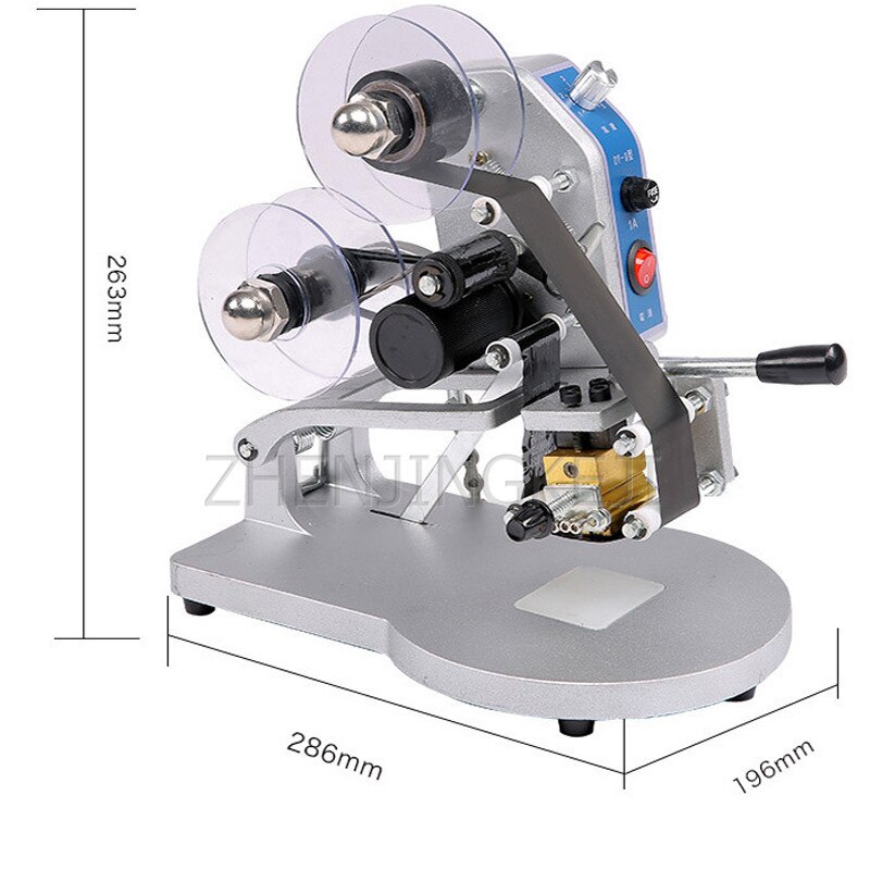 Manual Ribbon Coding Machine Hand Press Direct Heating Production Date Stamp 220V Coding Tools Three-row Adjustable Temperature
