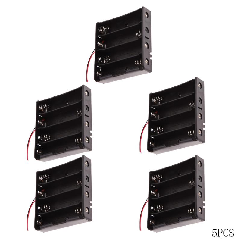 5 stück/lot 18650 batteriehalter powerbank 1x 2x 4x 18650 batterieaufbewahrungsbox gehäuse 1 2 4 steckplatz 18650 batteriegehäuse mit kabeln: 4