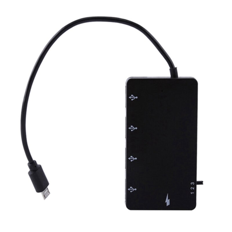 1 Set Micro-USB OTG 4 Ports Hub Power Supply Adapter Cable for Smartphone Tablet High Speed