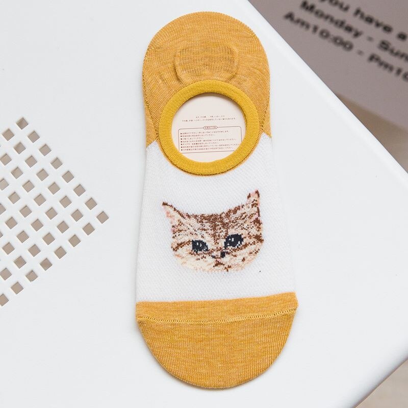 Ankelstrømper kvinders sjove dyr søde print no show sokker kvinder unisex skridsikre sokker sox tegneserie kat til kvinder: Lc0292x