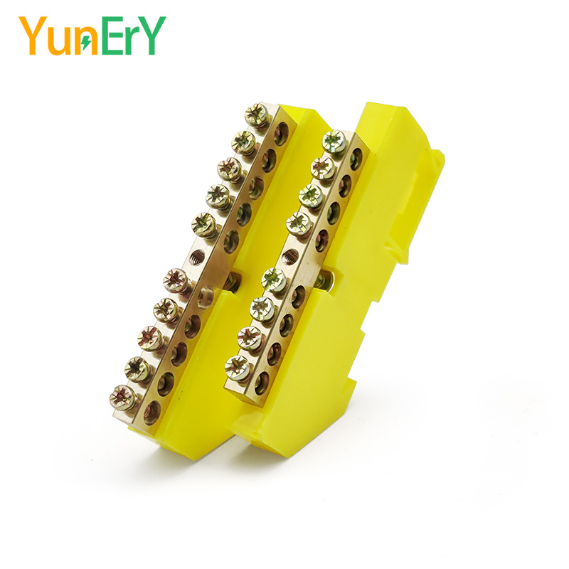DIN Rail Terminal Block 6*9mm Neutral Terminal Block 6/8/10/12/14/16 Hole Power Distribution Box Ground Bar Electrical Connector