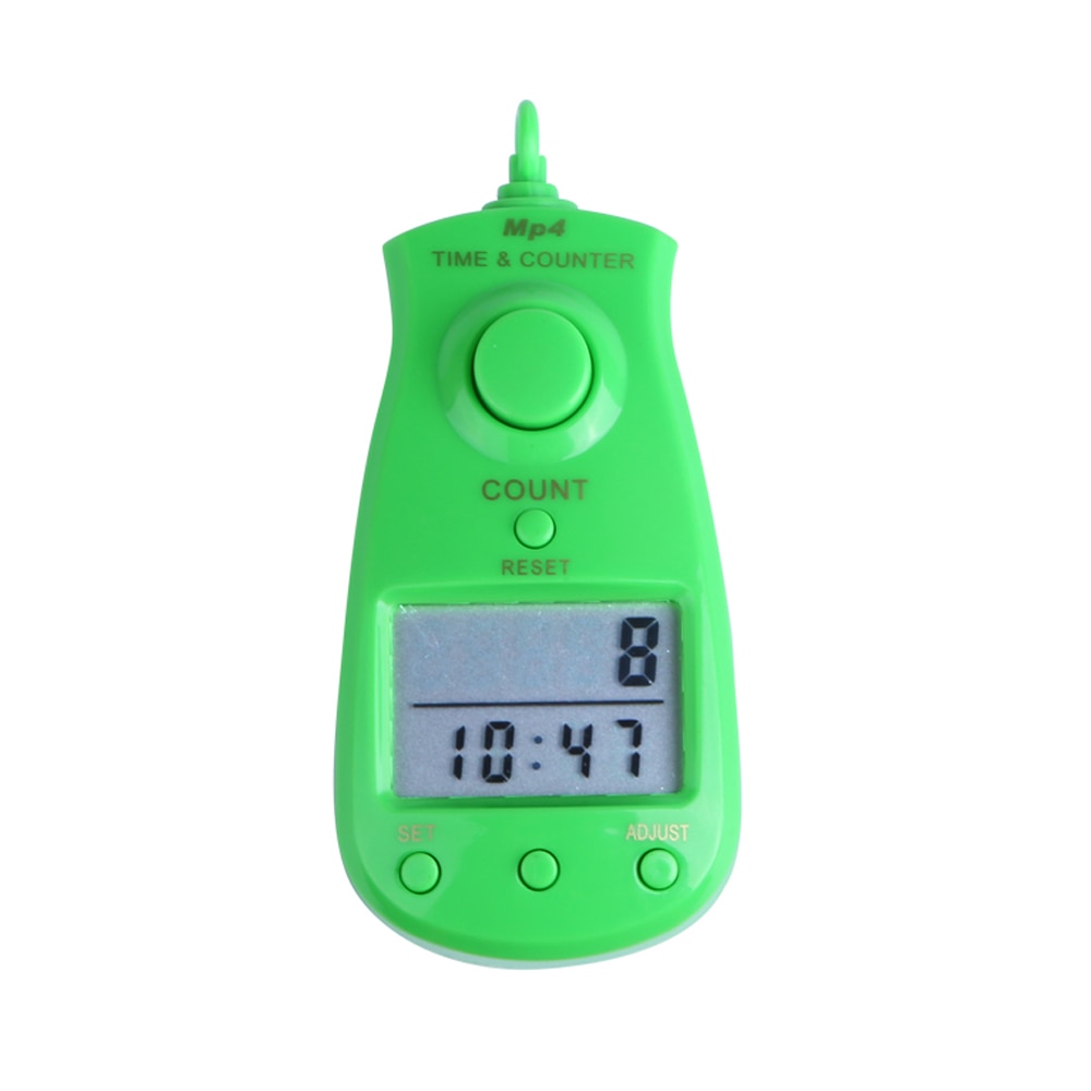 Stor lcd-skärm 5 digital elektronisk handräknare med snöre och tid datumvisning 5 färger tillgänglig