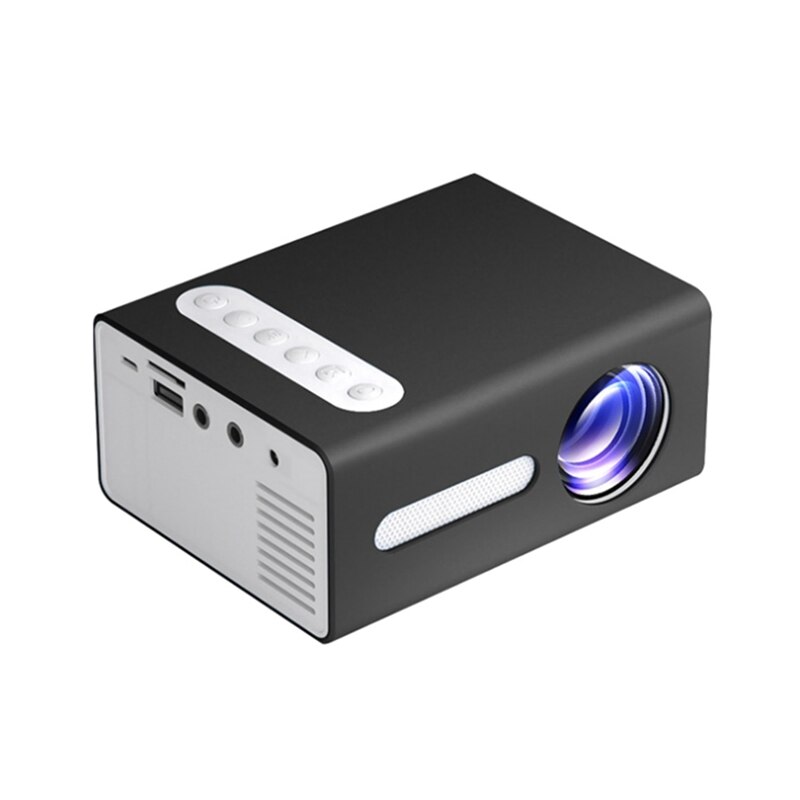 T300 Led Mini Projector Home Theater Media Audio Player Ondersteuning 1080P Video Pocket Draagbare Projector: Black