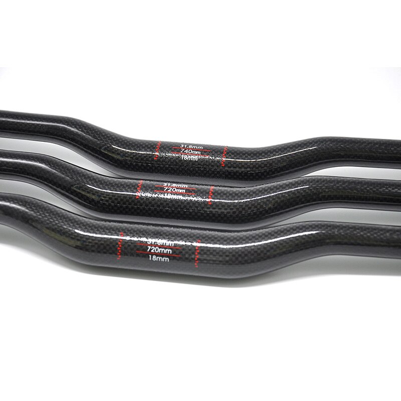 Geen Handelsmerk Carbon Stuur Mountainbike Fiets Stuur Carbon Stuur Mtb 3K 31.8*600 760Mm Swallow-vormige Stuur