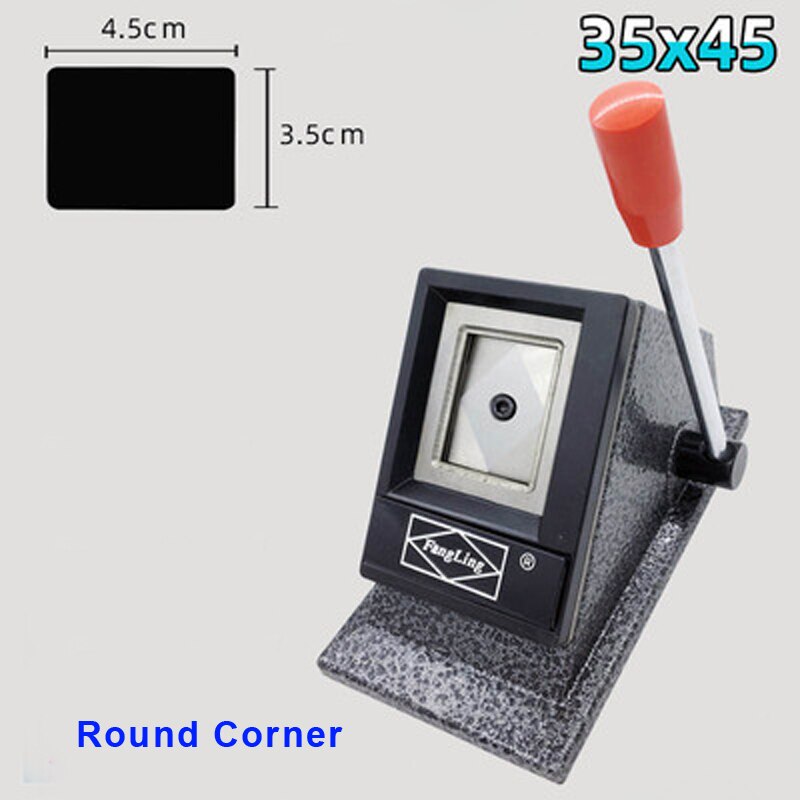 Heavy Duty Manual 32x40mm Photo Paper Cutter Multi Sheets Stand Paper Graphic Punch Die Cutter: 35x45mm round corner