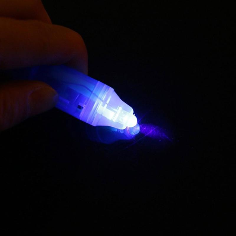 Plastik stort hoved uv usynlig lys pen led lys usynlig lys pen pen pen pen forfalsket blæk markør til børn  t4 s 3