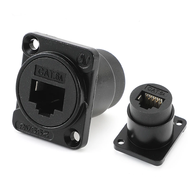 D-typ modul 8 p 8c rj45 kontakt hane hona uttag industrikamera nätverkskommunikation 4 stift  rj11 kat 6a med dammskydd: Mång