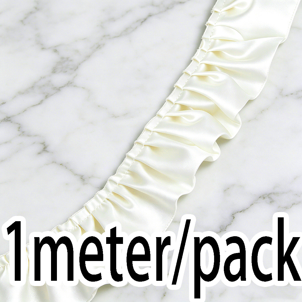 (1 Meter/Rolle) 5,5cm Doppellagige Spitzenrüsche Prinzessinnenrock-Accessoire Handgefertigtes DIY Komfortabler Stoff: Beige