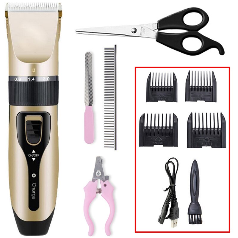 Electric Dog Clipper pet Dog Hair Clipper For Dogs Reachageable Trimmer Haircut Cat Hair Cutting Remover Machine Grooming Kit: WG-D