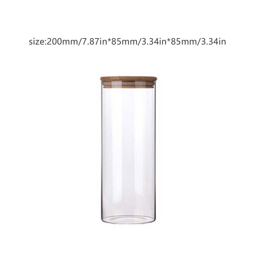 Glass Airtight Jars,Glass Food Storage Jars Containers with Bamboo Lid,Tea Cans Dried Fruit Snacks Storage Bottles: 7