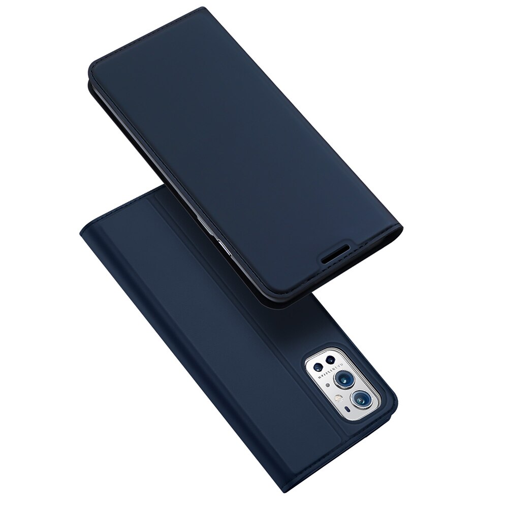 Oneplus 9 Pro Case 6.7 Inch Luxe Magnetische Flip Pu Leather Case Voor Een Plus 9 Pro 1 + 9 pro Card Stand Holster Phone Bags Cover: Dark Blue