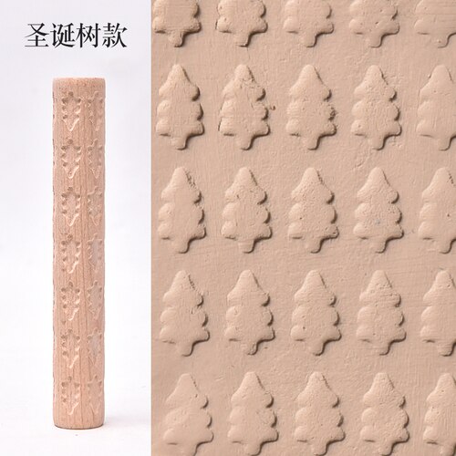 Large Wooden Texture Mud Rolling Mud Board Printing Embossing Stick Wood Grain Rolling Mud Pin Clay Sculpture Modeling Tools: tree