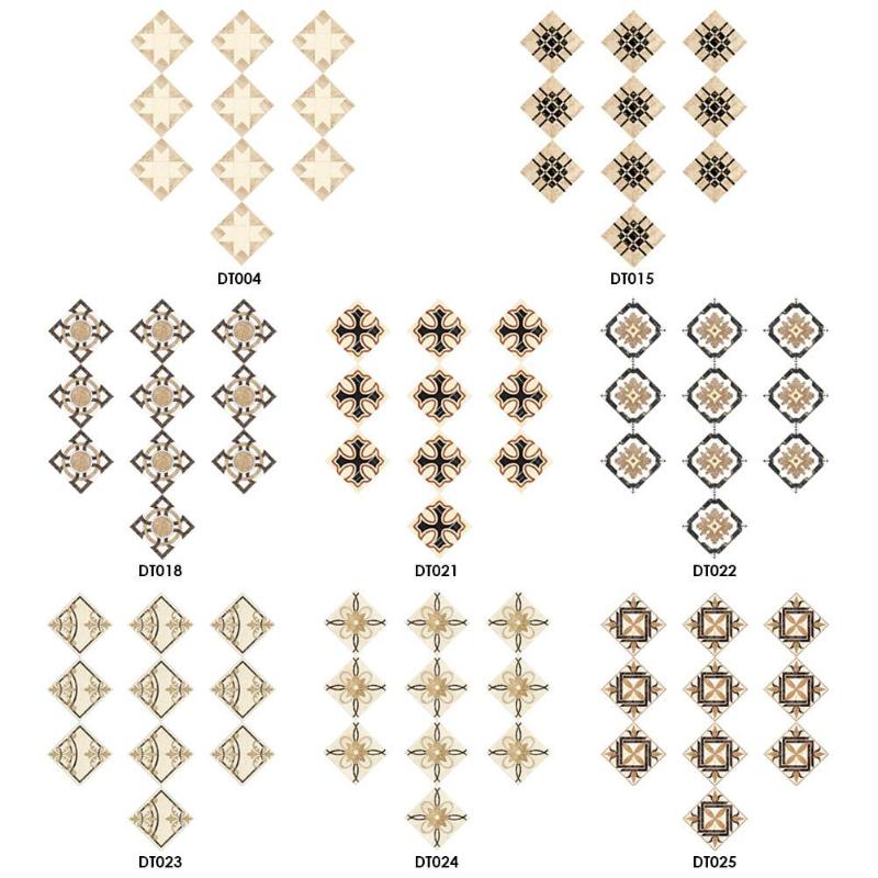 10pcs Adhesive Tiles Stickers Art Diagonal 3D Floor Sticker Vintage Pattern Art Decorative Accessories for Kitchen Bedroom