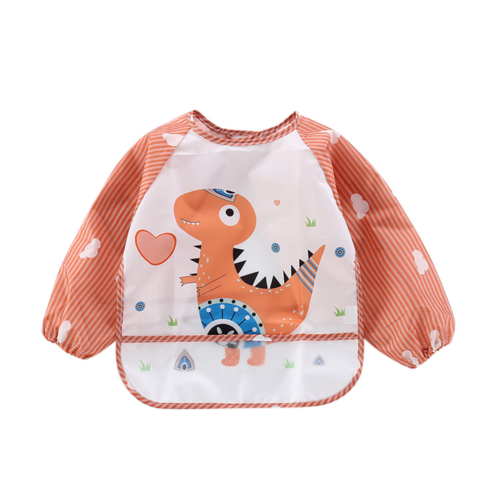 Kleinkind Langarm Baby Lätzchen Wasserdichte Ärmeln Lätzchen Weichen Karikatur für Mädchen Jungen Tuch Fütterung Lätzchen mit Tasche Art Schürze kittel
