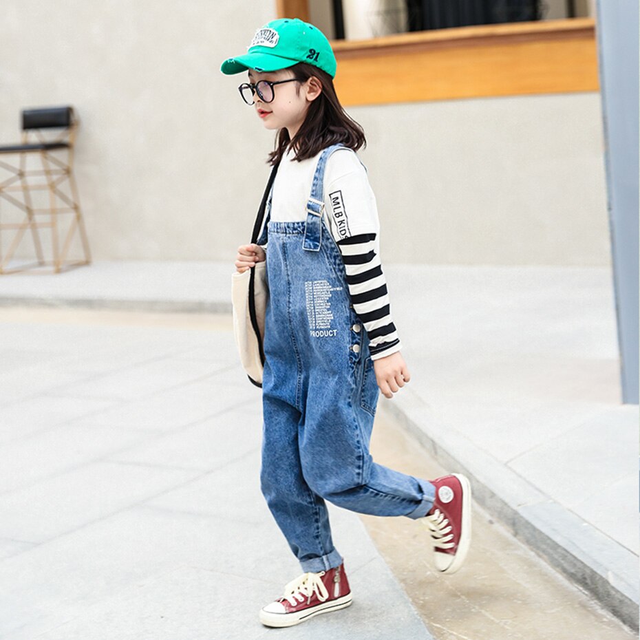 Tiener Meisjes Denim Jumpsuit Overalls Brief Patroon Meisjes Jumpsuit Kinderen Jongens Broek Casual Kinderen Jeans