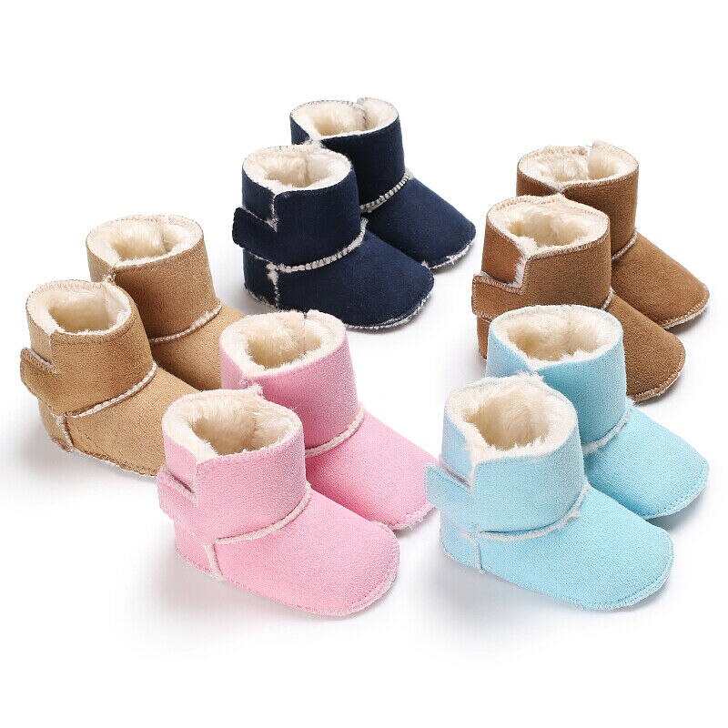 Brand Baby Laarzen Winter Jongen Meisjes Baby Zachte Zool Snowboots Warme Schoenen Peuter Laarzen Solid Ankle Haak Dikke mode