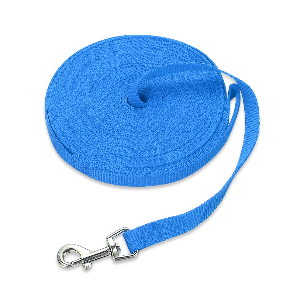 Cuerda de tracción extralarga Flexible para entrenamiento de perros, Correa fuerte de nailon con línea de recuperación grande, 3 colores, 10 metros, novedad: Azul