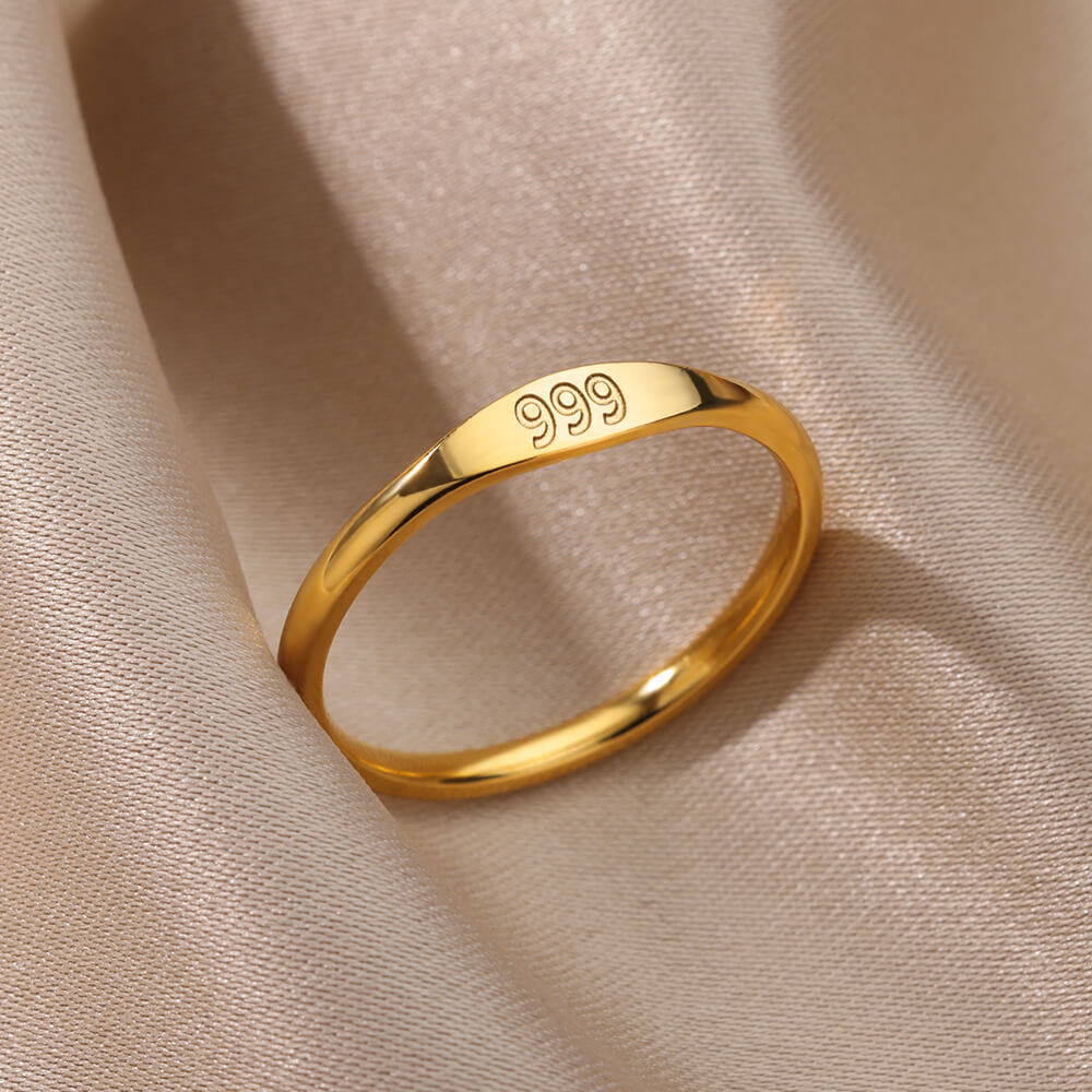 111 222 333 444 555 666 777 999 Engel Nummer Ringen Voor Vrouwen Rvs Ring Vintage Esthetische Retro Sieraden Anillos 2023