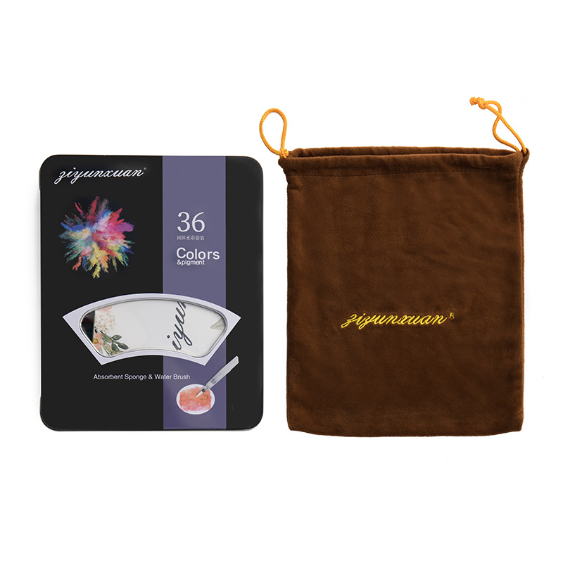 Solid 36-color Watercolor Paint Primary School Students Painting Sketch Set Beginner Children's Gouache Painting Box To Send Pen