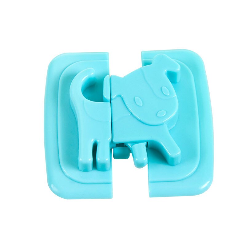 Verrou de sécurité en forme de chiot de dessin animé, 1 pièce, pour porte de réfrigérateur, Protection bébé contre les enfants, verrou de sécurité, cadenas: BLEU CIEL