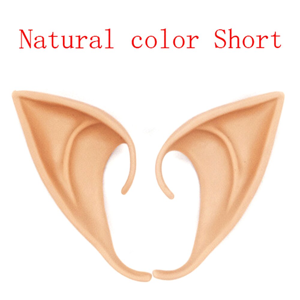 Látex suave punto mágico Ángel Hada elfo orejas Cosplay máscara Halloween mascarillas máscara Prosthetic Anime decoración suministros de: Natural color short