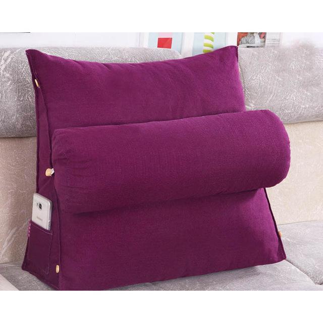 Cojín Lumbar para sofá, almohada de respaldo para cama, silla de oficina, soporte de cintura, tumbona, TV, lectura, decoración del hogar: purple A