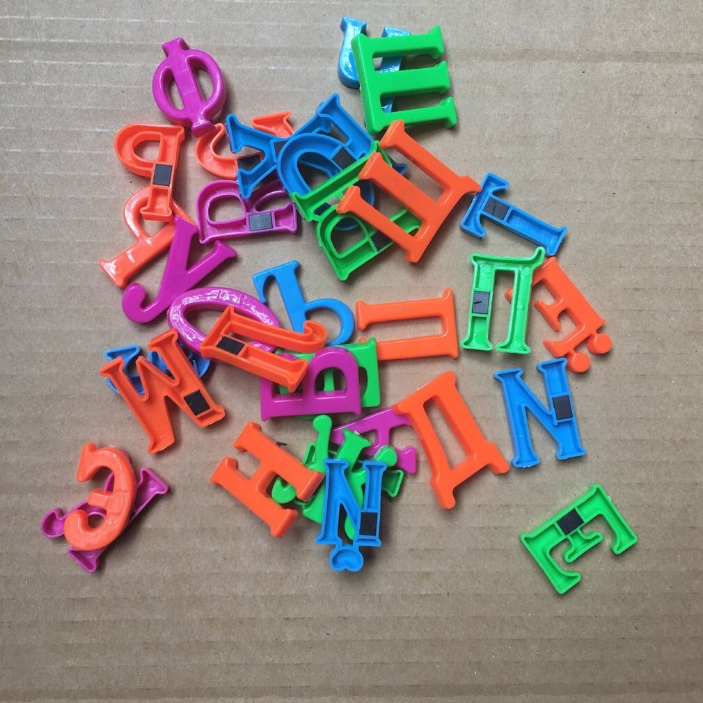 33 pieces 4cm Russian Alphabet Fridge Magnets Plastic toys Child Letter Education Toy Baby Learning Tools