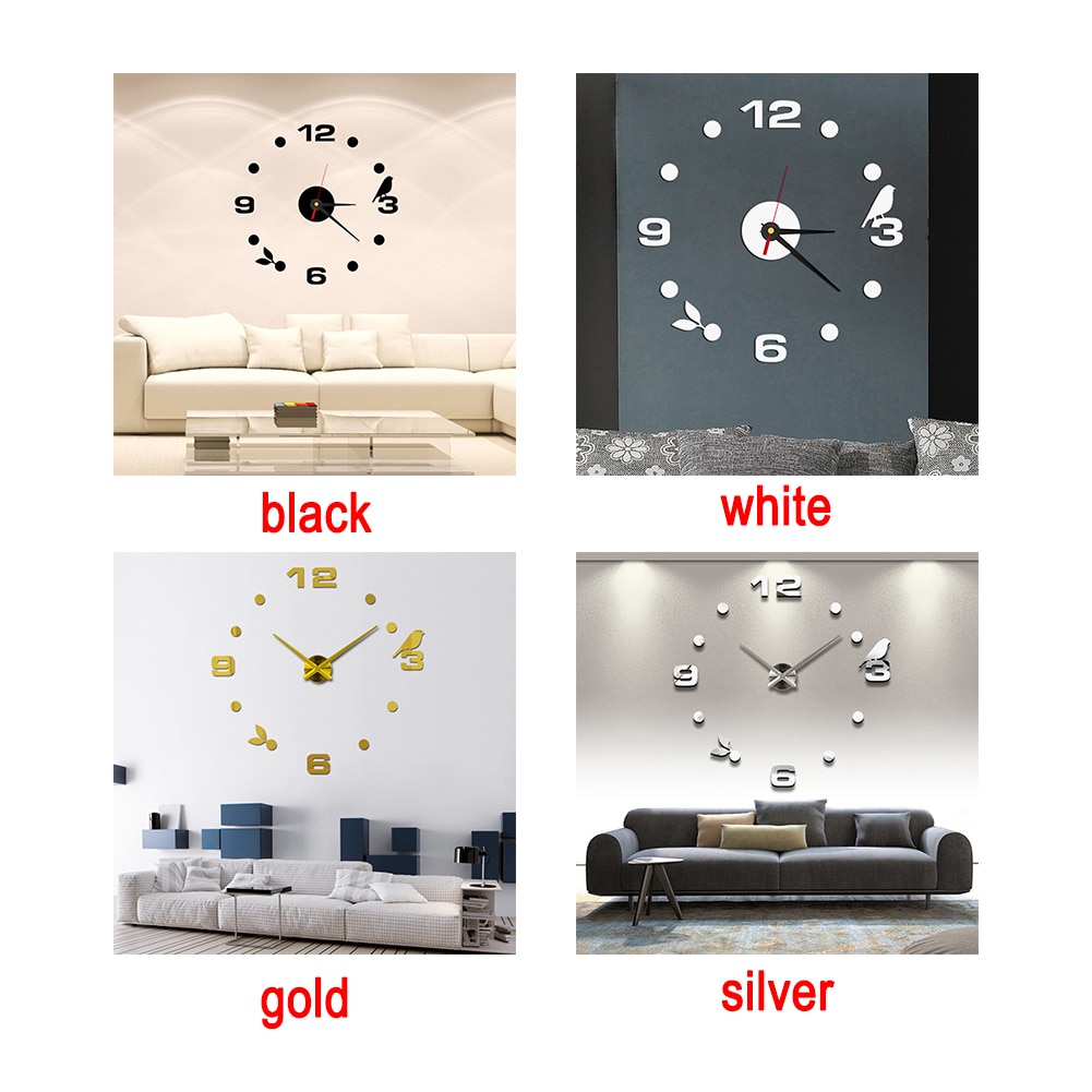 3D Acrylic Wall Clock DIY Digital Wall Clock livin... Grandado
