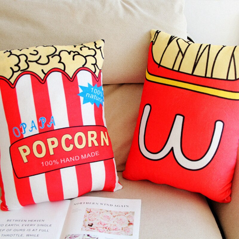 55*40 cm Kawaii pomme de terre pop-corn fromage Simulation alimentaire oreiller farce doux en peluche coussin mignon jouet traversin enfants fille