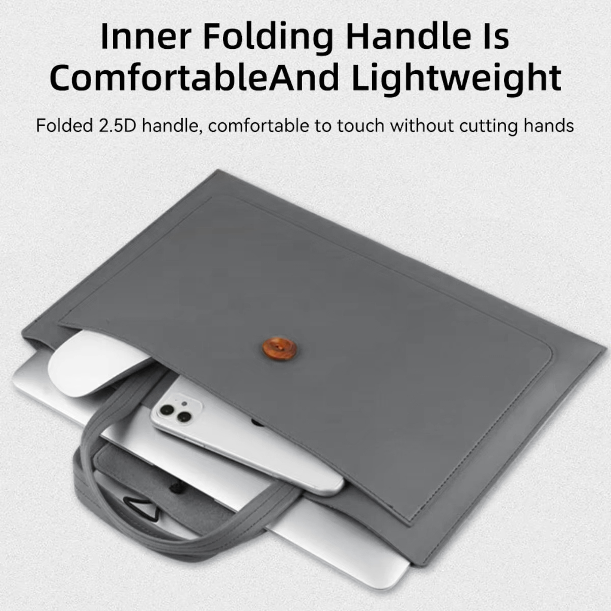 Pu-skinnveske for kvinner, bærbar pc-veske, bæreveske til macbook air 15- tommers, 16- tommers håndvesker for menn, skulderveske