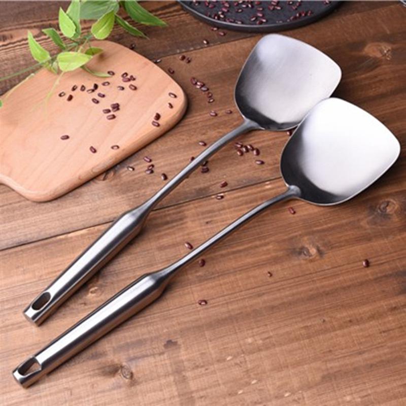 Spatule Wok en acier inoxydable 304, Non magnétique, retourneur de Wok, pour remuer et frire, pour la cuisine, 1 pièce