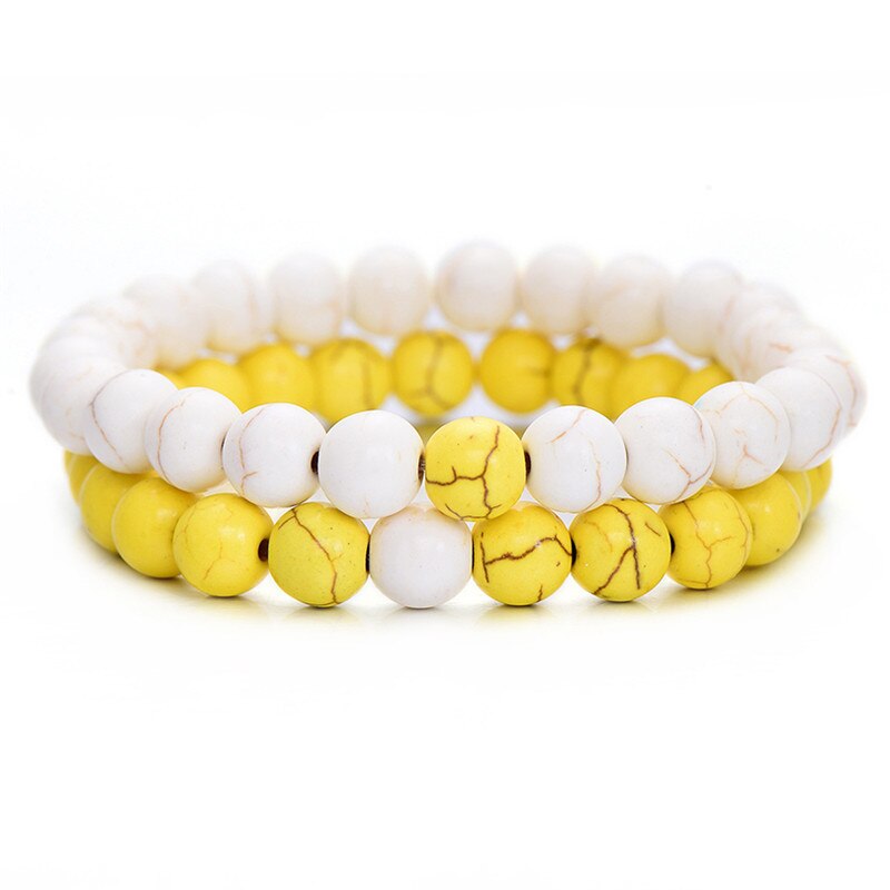 stil verwitterten stein perlen paar armband klassische stein Liebhaber armband für frauen: H12