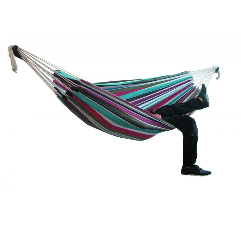 Outdoor Canvas Hammock Furniture Canvas Fabric Spreader Bar Hammock Tent Camping Swing Hanging Two-Person Hammock Chair Bed