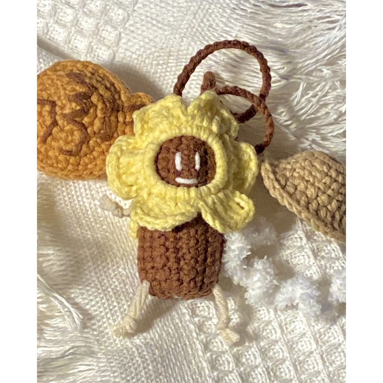 Hand gewebtes DIY-Material in Wolle Strick garn gehäKelt Puppe Fischhaut Erdnuss Anhänger Karikatur gestrickt Schlüssel bund Paar: königlich Blau