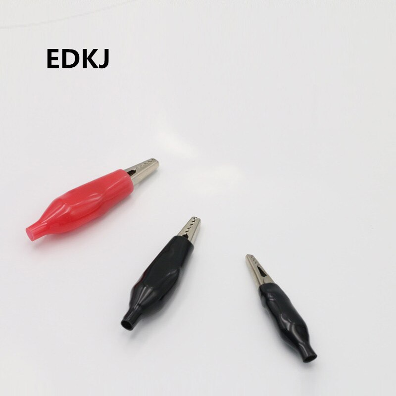 10pcs 28/35/45mm Metal Alligator Clip Crocodile Electrical Clamp for Testing Probe Meter Black and Red with Plastic Boot