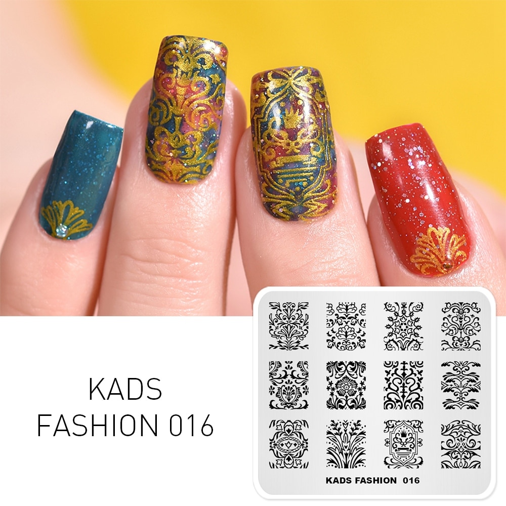 1pc negle stempel plade blonde blomster mønster nail art stempel skabelon gør det selv negle design manicure plader print stencil værktøjer