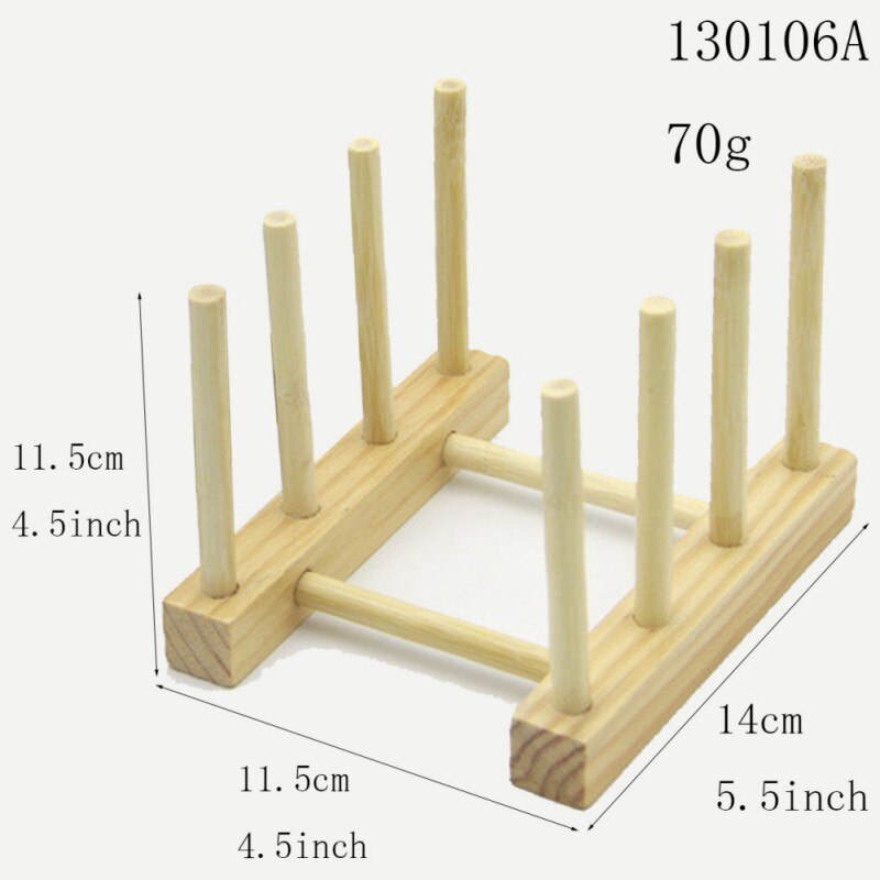Bamboo Wooden Drainage Dish Rack Kitchen Storage Plates Holder Cabinet Organizer Pot Lid Cutting Board Drying Shelf: 57A4
