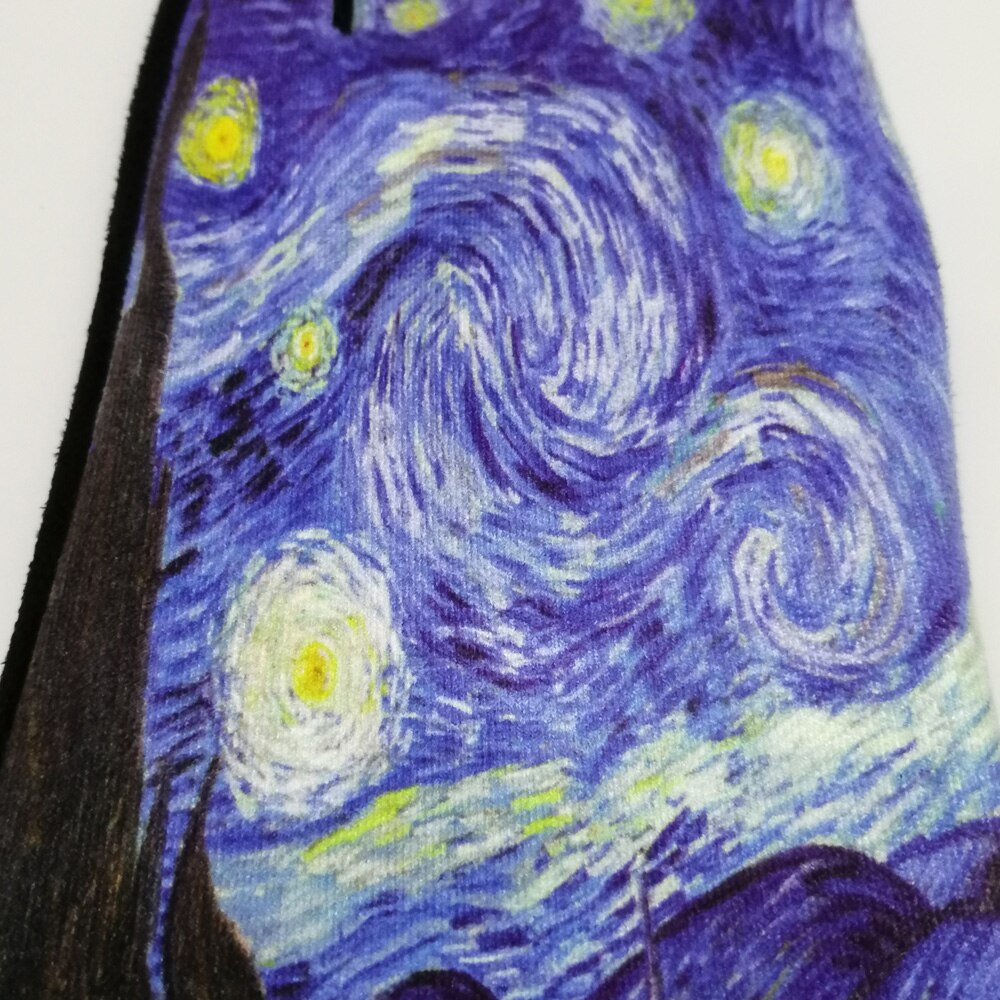 Van Gogh-Guantes De terciopelo gruesos para Mujer, manoplas De noche estrellada, guante De conducción, invierno, De ante, pantalla táctil