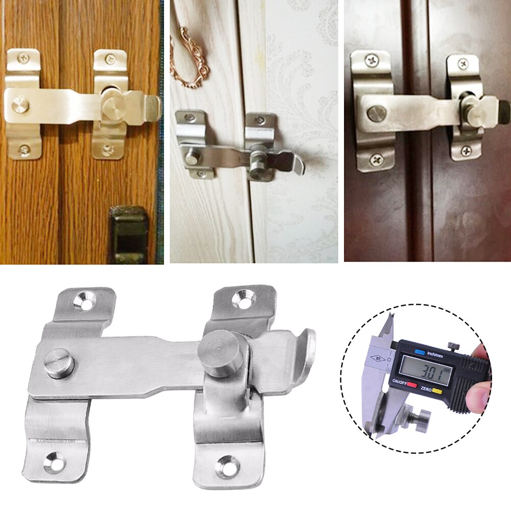 Pestillo corredizo de seguridad de acero inoxidable, puerta abatible para el hogar, cerrojo para puerta de ventana, Granero con tornillos, baño, fácil de instalar