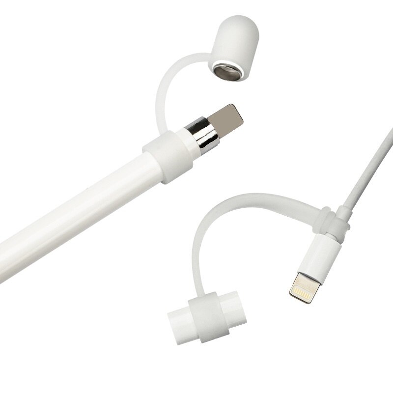Antirr Silikonowy Uchwyt do Apple Pencil - Pokrowiec Anti-Lost z Paskiem na Nib i Nakrętkę