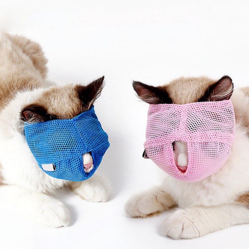 Mascarilla para la boca de gato, protección multifunción, anti-golpes, rejilla transpirable, boquillas antimordidas para gatos, boquillas para viaje de Mascota, herramientas de seguridad para salir