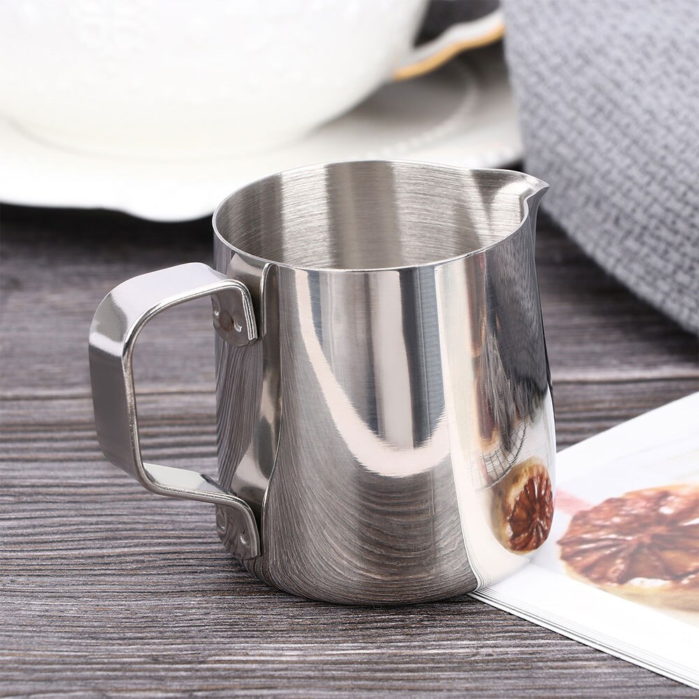 150ml roestvrijstalen zilveren ambachtelijke latte espresso koffie melkopschuimkan fles beker