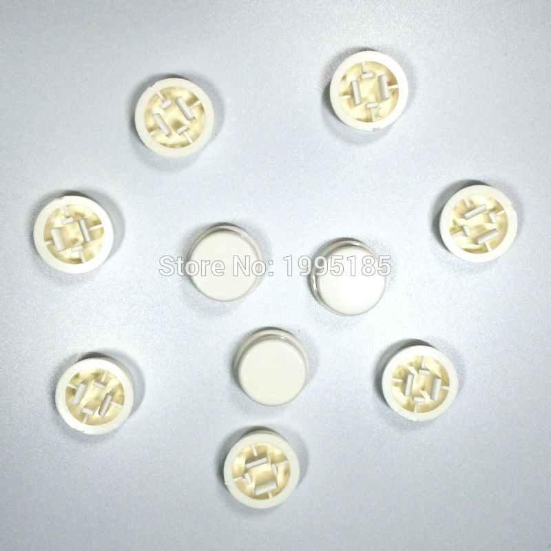 30 stks Wit Ronde Tactiele Knop Caps Voor 12*12*7.3mm Tact Schakelaars Plastic Swirch Key Cap wit Kleur