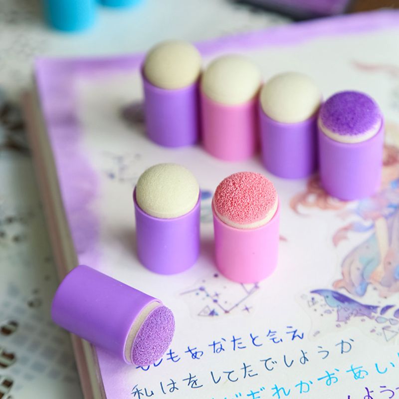 Finger Sponge Daubers with Storage Case 40 Pack Craft Sponge Daubers for Drawing Painting Ink Craft Stamping Card Making