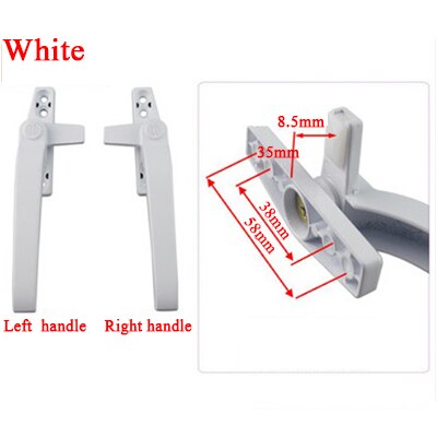 38 typ Zink-legierung Fenster ziehen Griff Verknüpfungen/Rechts Hand 50 Typ Glas Tür Griff Schiebe FlüGel Möbel Hardware- griff: Rechts handhaben / 50Typ Weiß handhaben